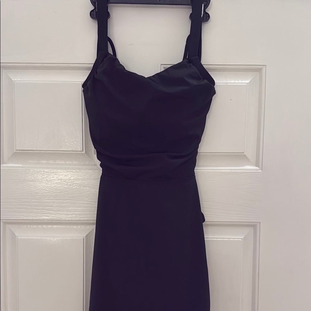 Ruched Lace Up Bodycon Midi Casual Dress